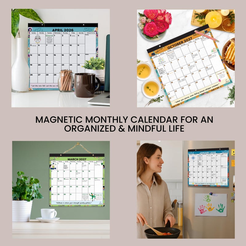 STRIVE ZEN 2026â€“2027 Magnetic Fridge Calendar â€“ 24-Month Refrigerator Planner, Strong Magnets, Tear-Off Pages, Large Writing Blocks + Notes (January 2026â€“December 2027) - Image 4